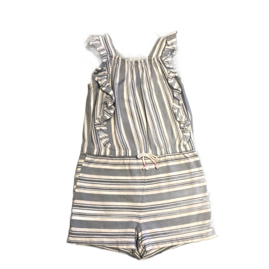2T Girls Child of Mine White/ Blue Striped Romper