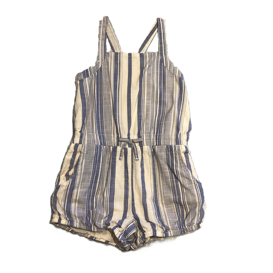 2T Girls Baby Gap White and Blue Striped Romper
