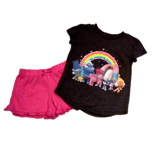 2T Girls Jumping Beans Trolls Tshirt, Carter's Pink Linen Shorts