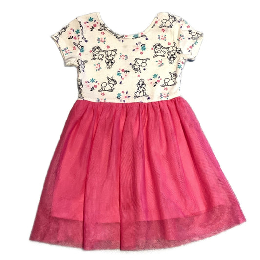 2T Girls Disney Jumping Beans White Bunny Dress with Pink Tutu Bottom