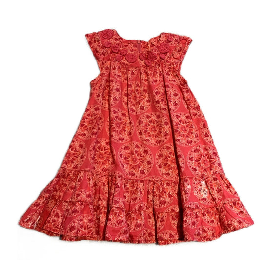 2T Girls Calypso Pink Mandala Printed Dress