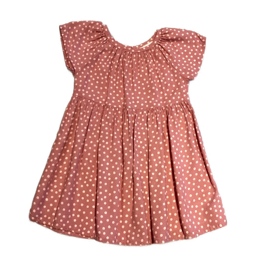 2T Girls Cat & Jack White and Dusty Rose Polka Dot Dress