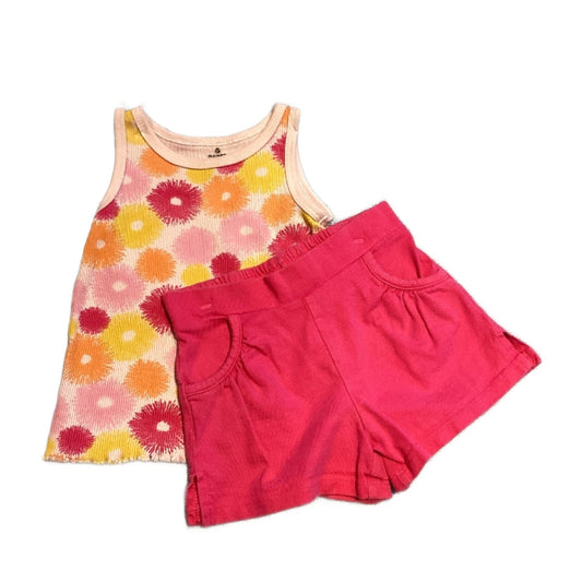 2T Girls Old Navy White Multi-Colored Tank Top, Old Navy Pink Shorts