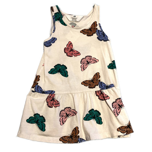 2T Girls H&M Cream Butterfly Dress