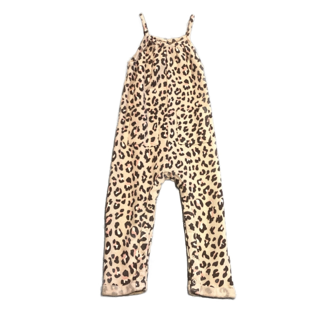 2T Girls Grayson Mini Pink and Gray Cheetah Print Romper