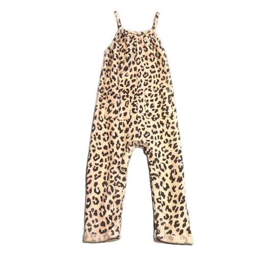 2T Girls Grayson Mini Pink and Gray Cheetah Print Romper