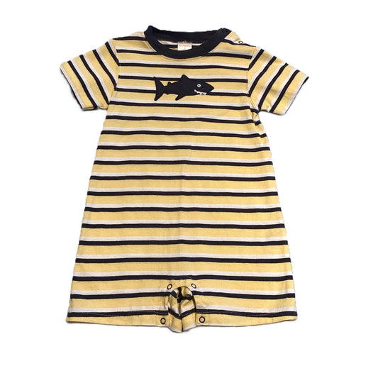 12-18 Boys Gymboree Yellow/Gray Shark Romper