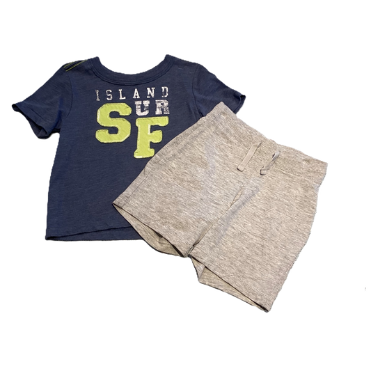 12-18 Boys Cherokee Island Surf T-Shirt, H&M Organic Cotton Shorts
