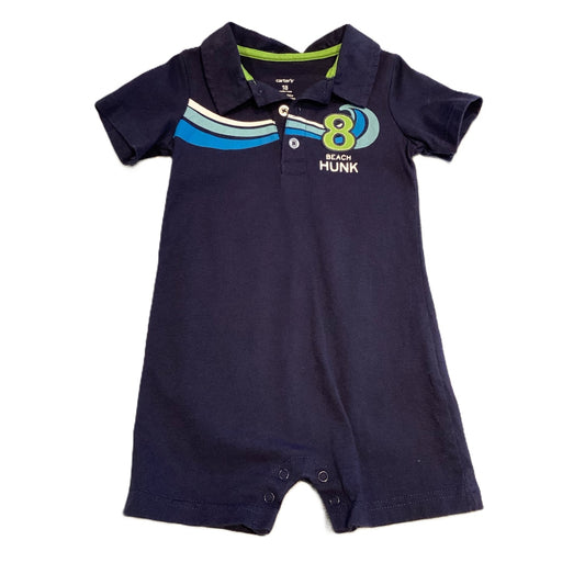 12-18 Boys Carter's Navy Blue Beach Hunk Romper