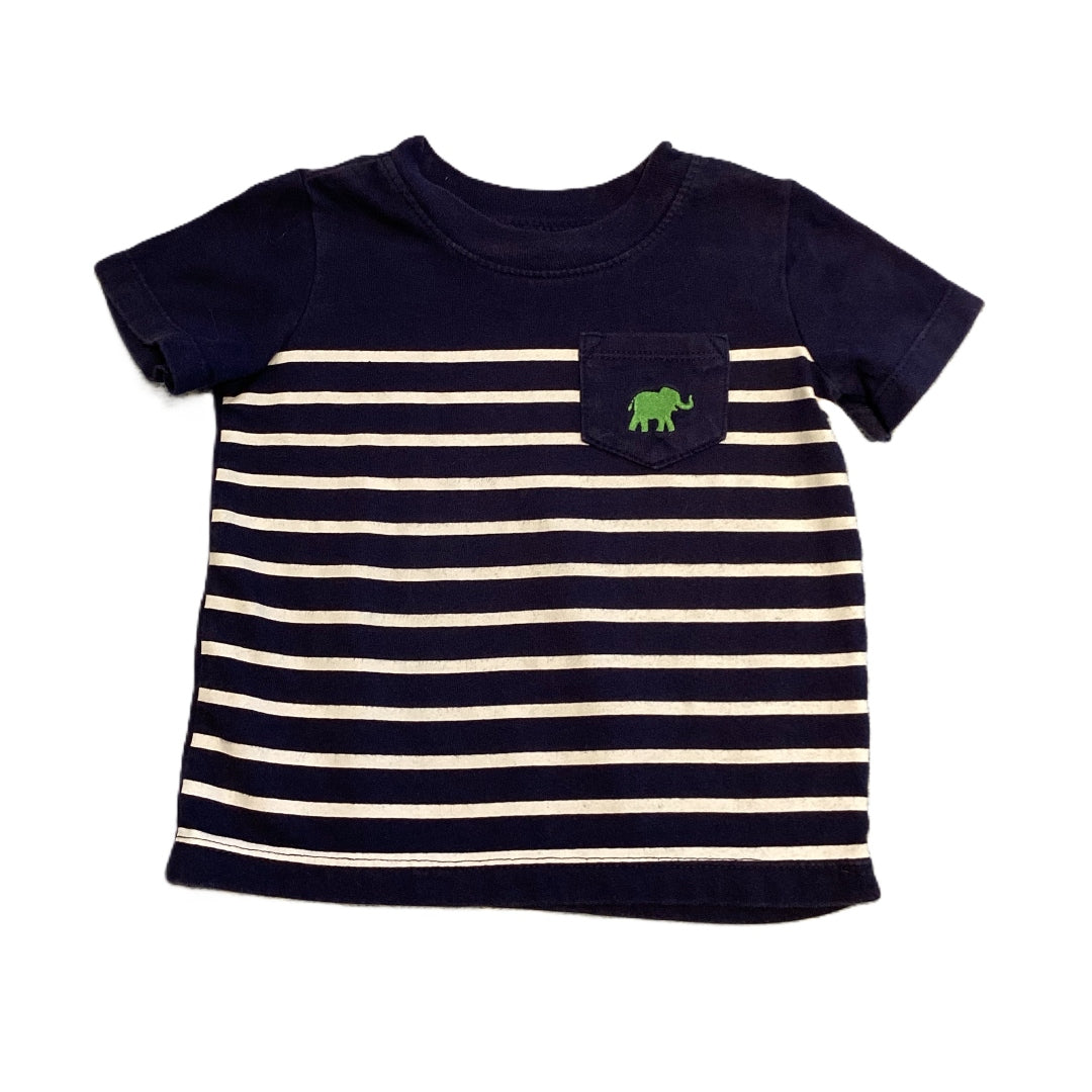 12-18 Boys Carter's Navy Blue and White Striped T-Shirt