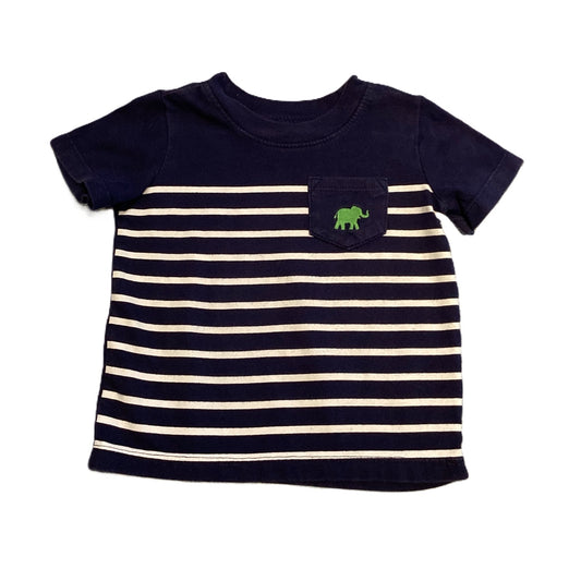12-18 Boys Carter's Navy Blue and White Striped T-Shirt