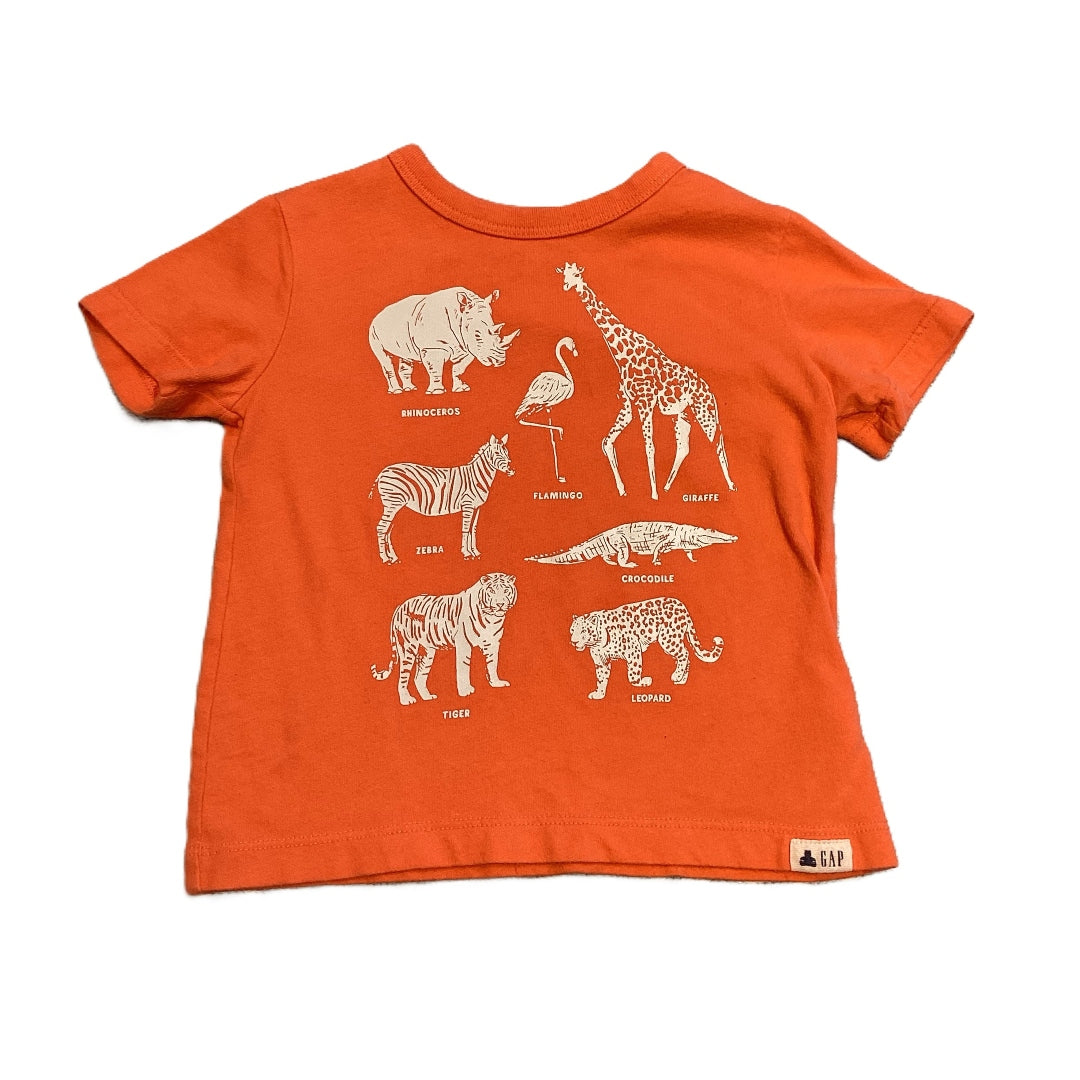 12-18 Boys Baby Gap Orange Animal T-Shirt