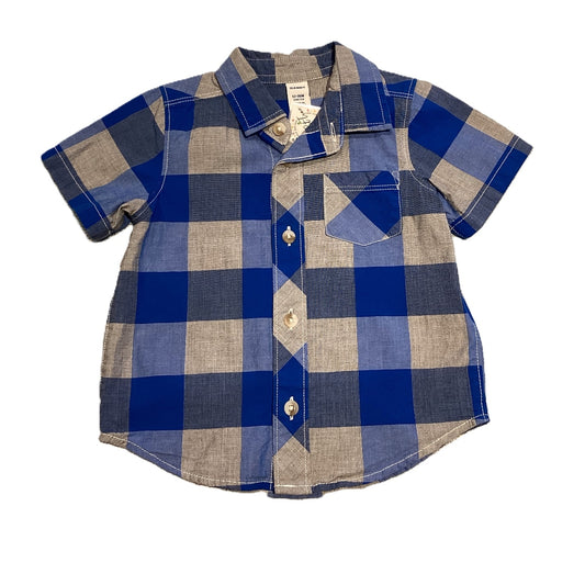 12-18 Boys Old Navy Blue and Gray Button Down Shirt
