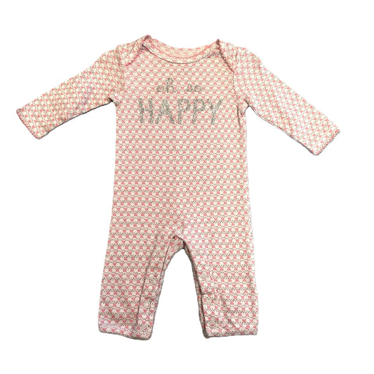 0-3 Girls Just One You Oh So Happy Pink Patterned One Piece