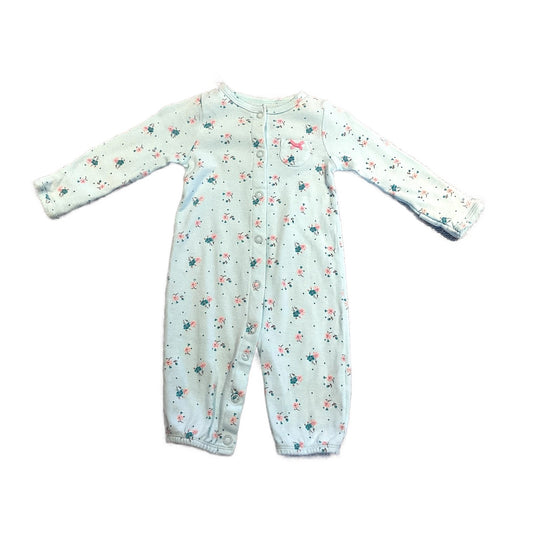 0-3 Girls Carter's Light Blue Floral One Piece