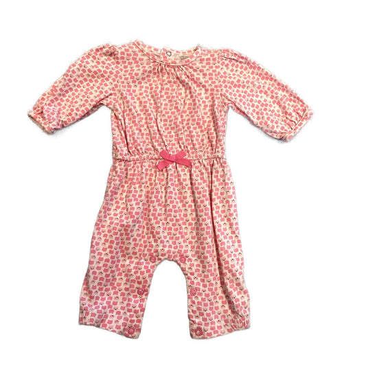 0-3 Girls Just One You Pink Cat Patterened Romper