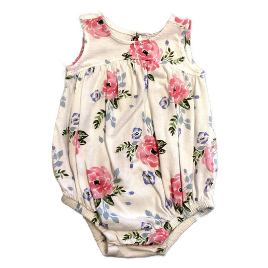 0-3 Girls Old Navy White Floral Bubble Onesie