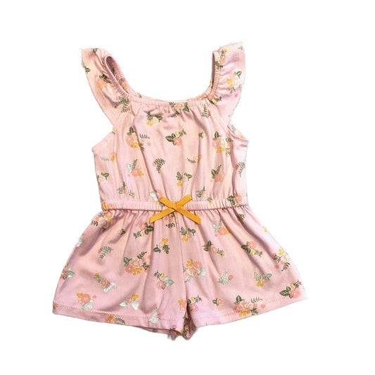 0-3 Girls Young Hearts Pink Floral Romper
