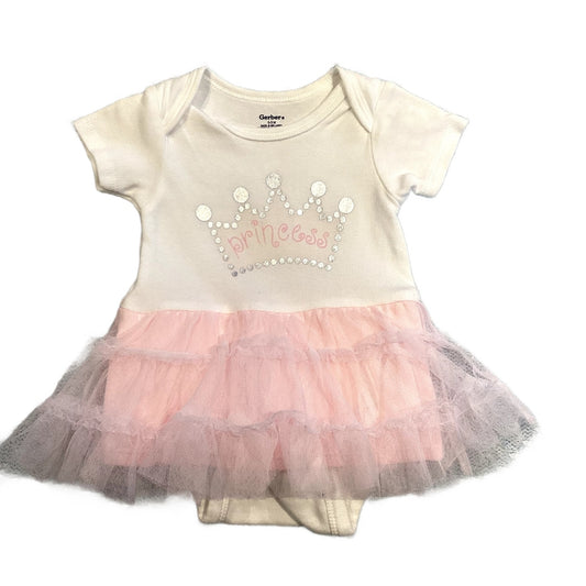 0-3 Girls Gerber Princess Short Sleeved Onesie with Tutu