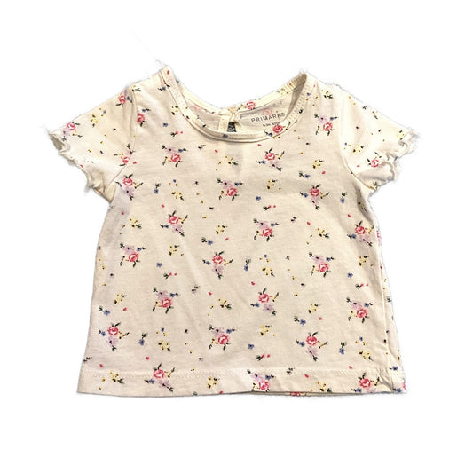 0-3 Girls Primark White Floral Tshirt