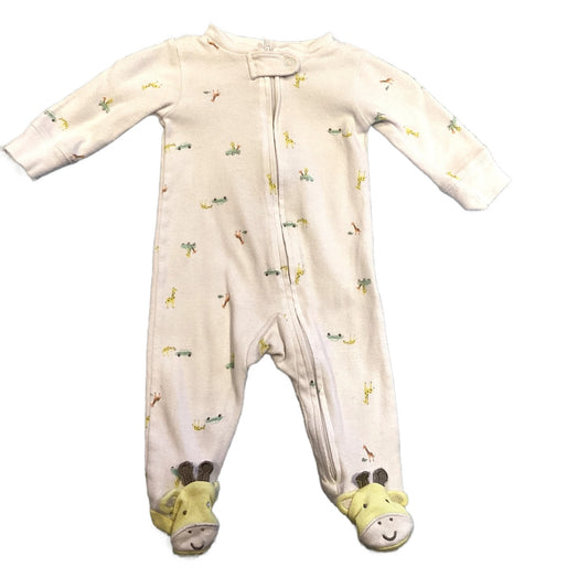 0-3 Girls Carter's White Giraffe Patterned Sleeper