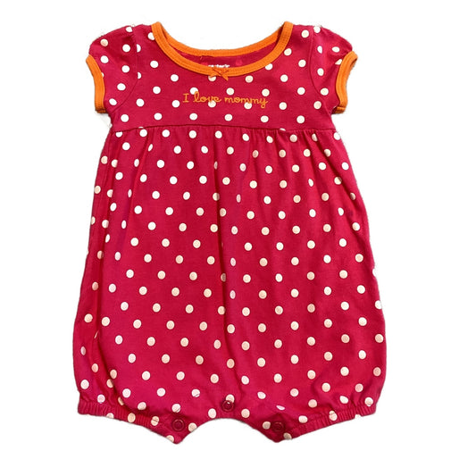 0-3 Girls Carter's Pink and Orange Polka Dot I Love Mommy Bubble Onesie