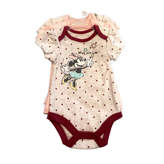 0-3 Girls Disney Baby NWT 3-Piece Minnie Mouse Onesie Set, All Patterned