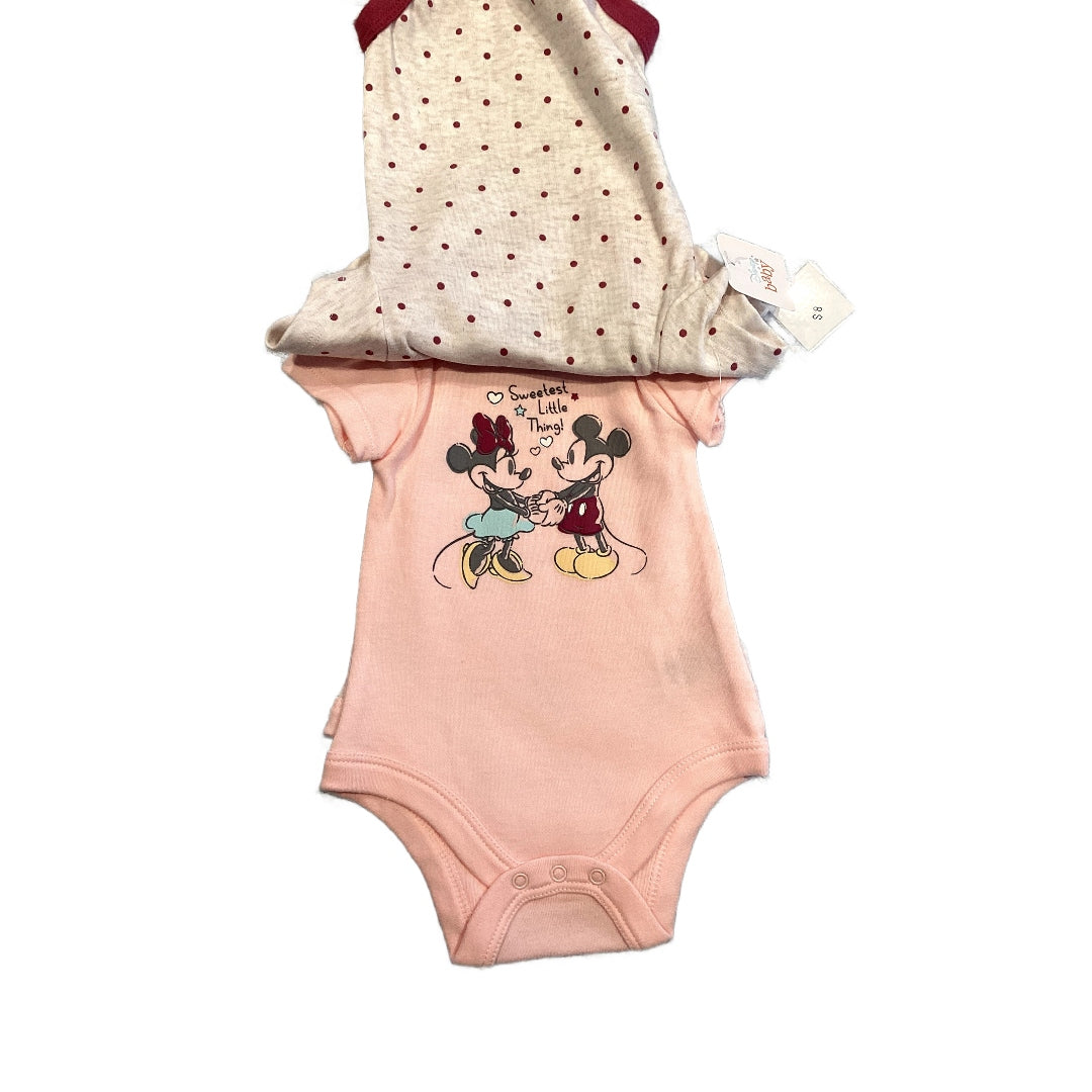 0-3 Girls Disney Baby NWT 3-Piece Minnie Mouse Onesie Set, All Patterned