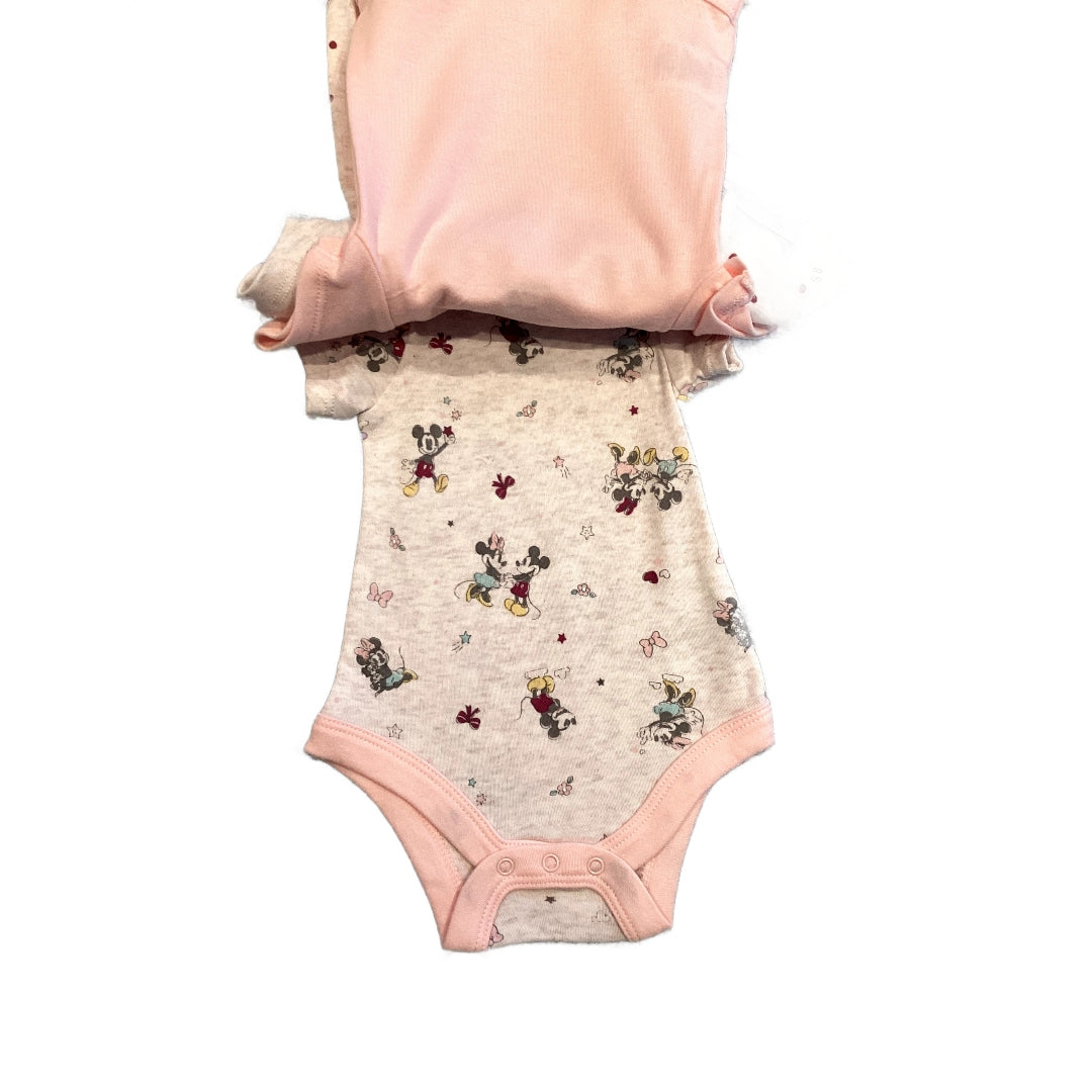 0-3 Girls Disney Baby NWT 3-Piece Minnie Mouse Onesie Set, All Patterned