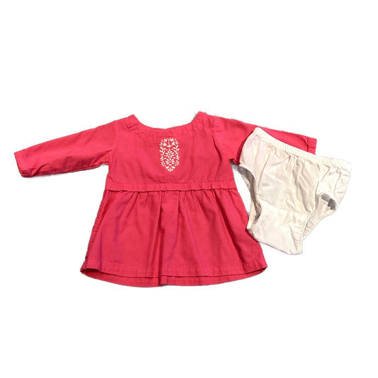 0-3 Girls Carter's Hot Pink and White Blouse/Tunic, Baby Gap White Bloomers