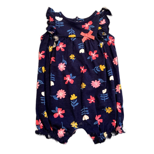 0-3 Girls Just One You Navy Floral Bubble Onesie