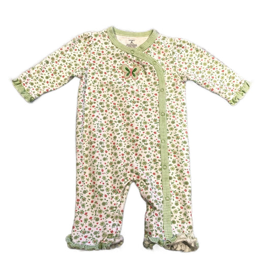 3-6 Girls Carter's Green Floral Sleeper
