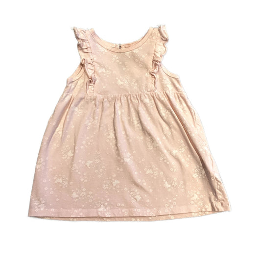 3-6 Girls H&M Pink and White Butterfly and Flowers Dress