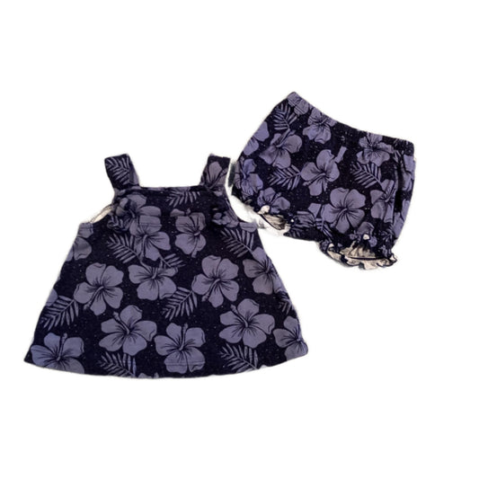 3-6 Girls Carter's Blue Hawaiian Flowers Matching Set