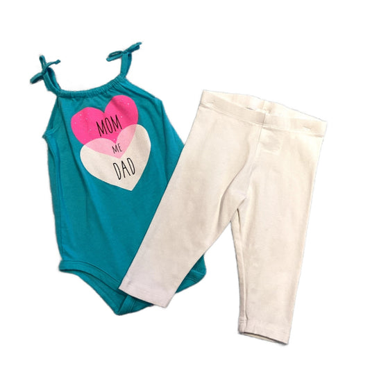 3-6 Girls Okie Dokie Mom & Dad Blue Tank Top, H&M White Leggings