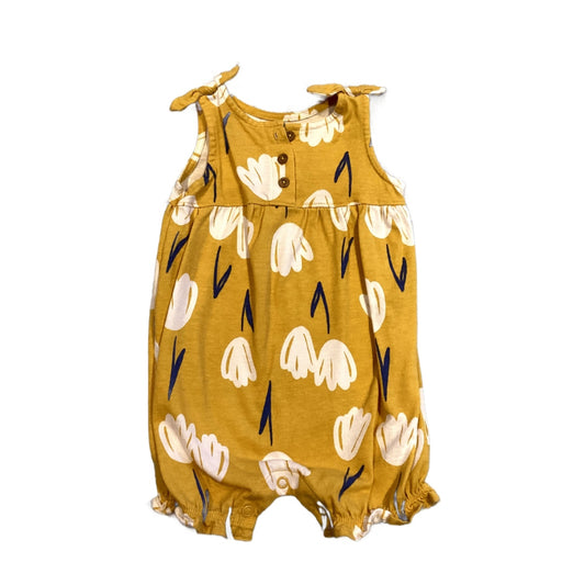 3-6 Girls Carter's Yellow Floral Bubble Onesie