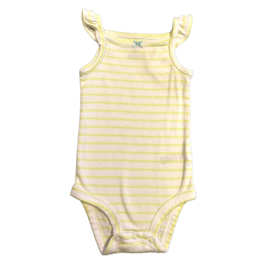3-6 Girls Carter's White and Neon Yellow Tank Top Onesie