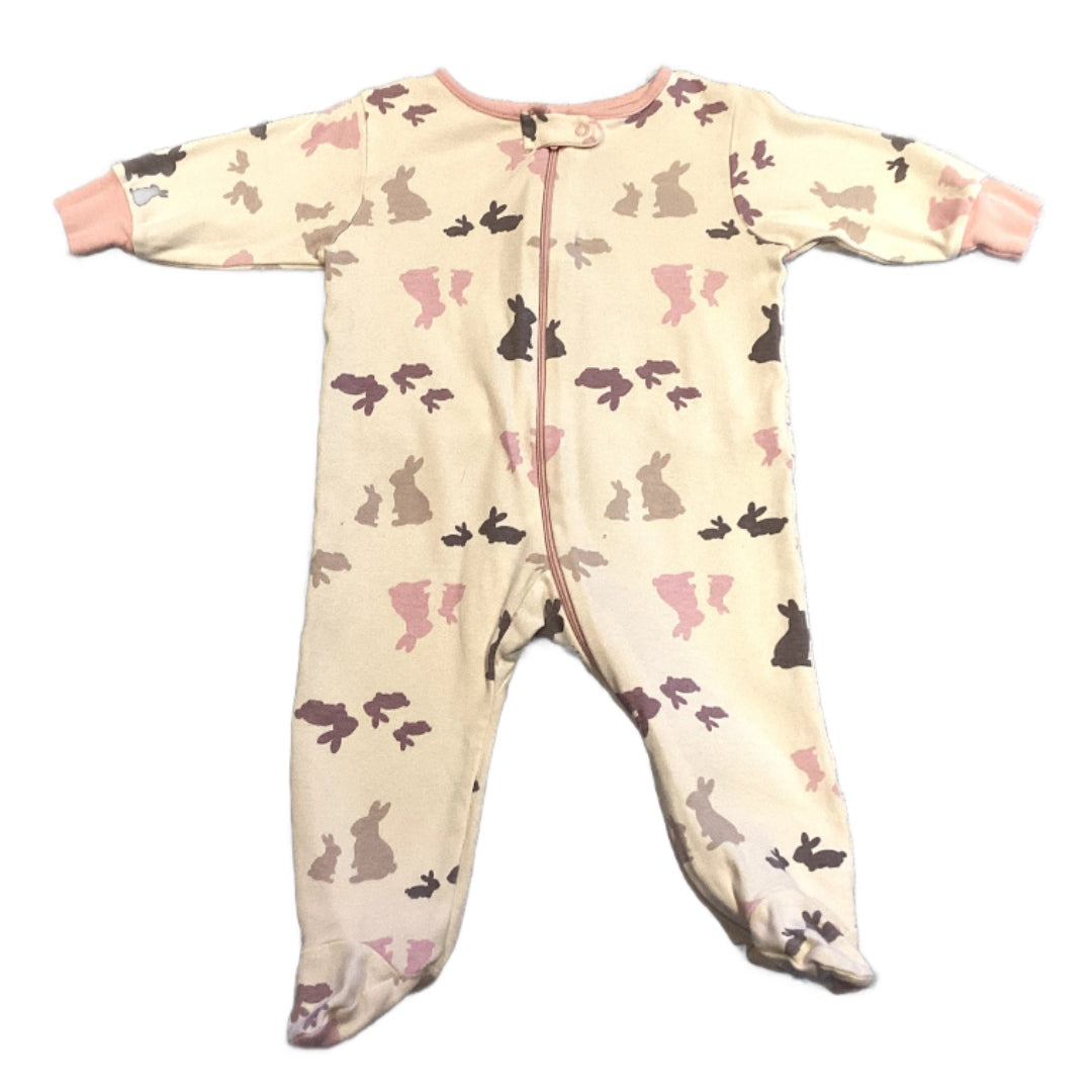 3-6 Girls Gerber Organic Cotton Pink, Purple, and Gray Rabbit Sleeper