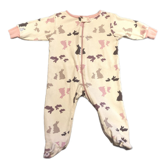 3-6 Girls Gerber Organic Cotton Pink, Purple, and Gray Rabbit Sleeper