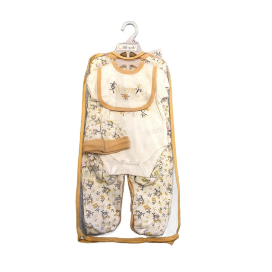 3-6 Girls NEW Little Loved Yellow Floral Love Set