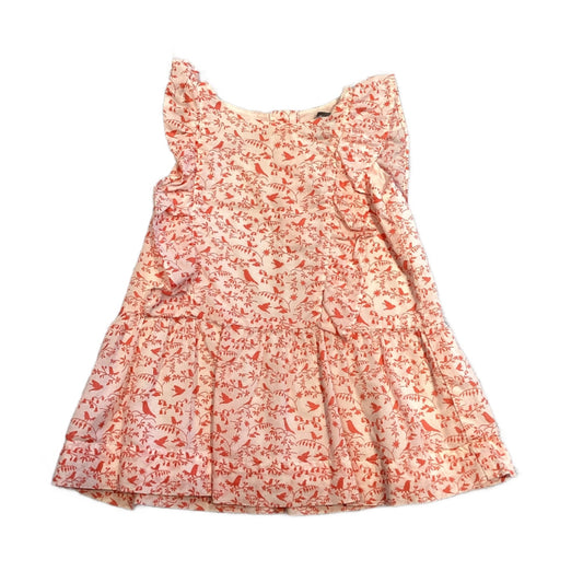 3-6 Girls Baby Gap White and Orange Bird Dress