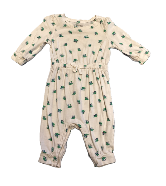 3-6 Girls Baby Gap White Floral Romper