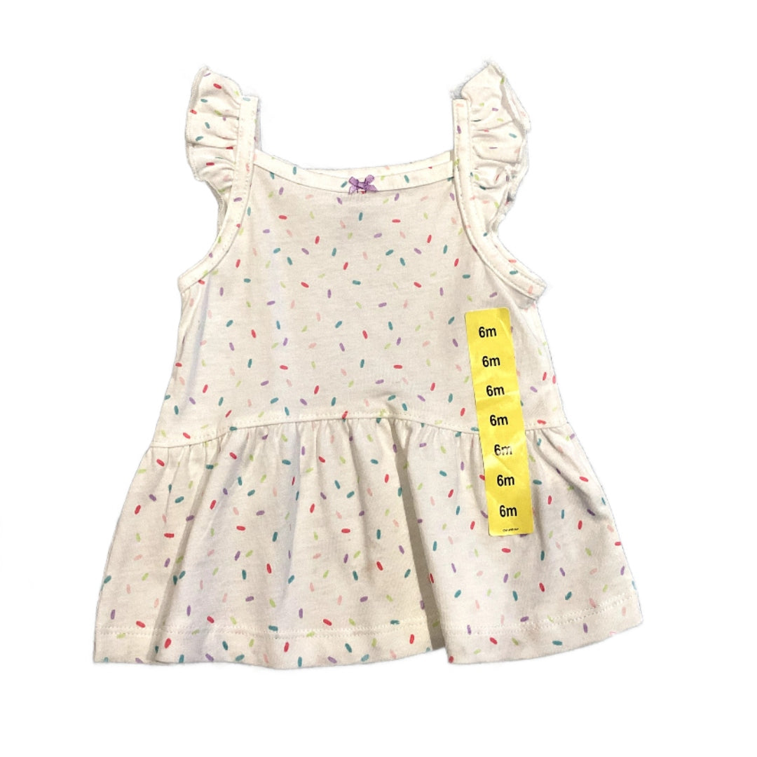3-6 Girls Carter's White Sprinkle Tank Top