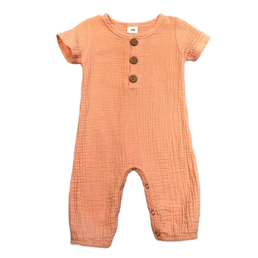 3-6 Girls Light Orange Short Sleeved Jump Suit