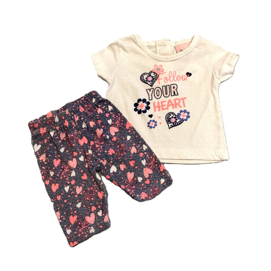 3-6 Girls Little Lass Follow Your Heart Matching Set with Leggings