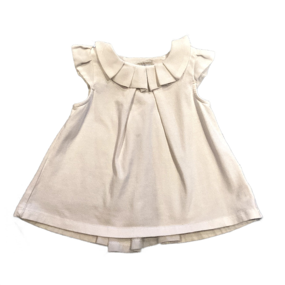 3-6 Girls Max Studio White Satin Dress with Sheer Back