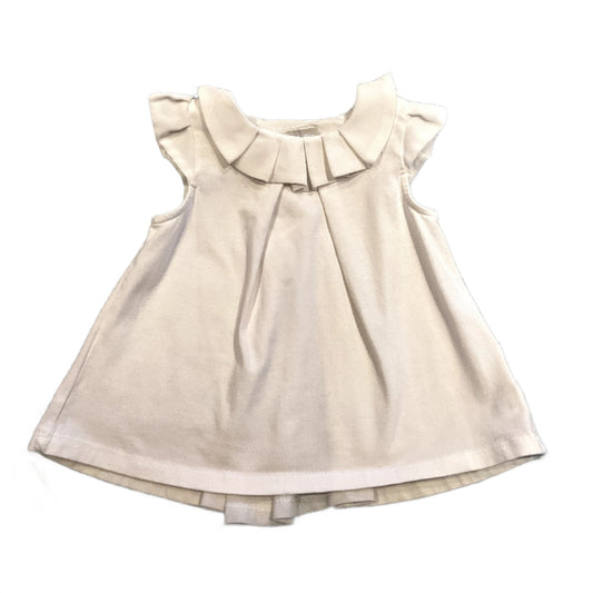 3-6 Girls Max Studio White Satin Dress with Sheer Back