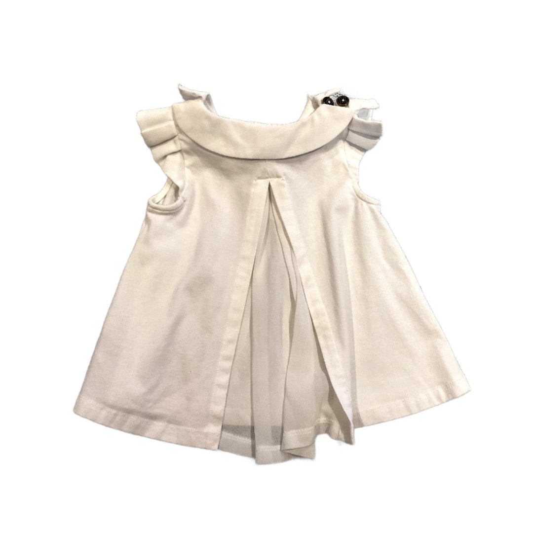 3-6 Girls Max Studio White Satin Dress with Sheer Back