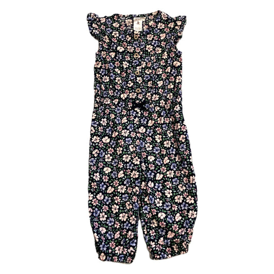 3-6 Girls Carter's Navy Blue Multi-Colored Floral Romper