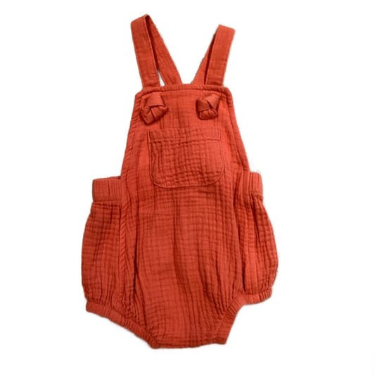 3-6 Girls Cat & Jack Burnt Orange Overall Bubble Onesie